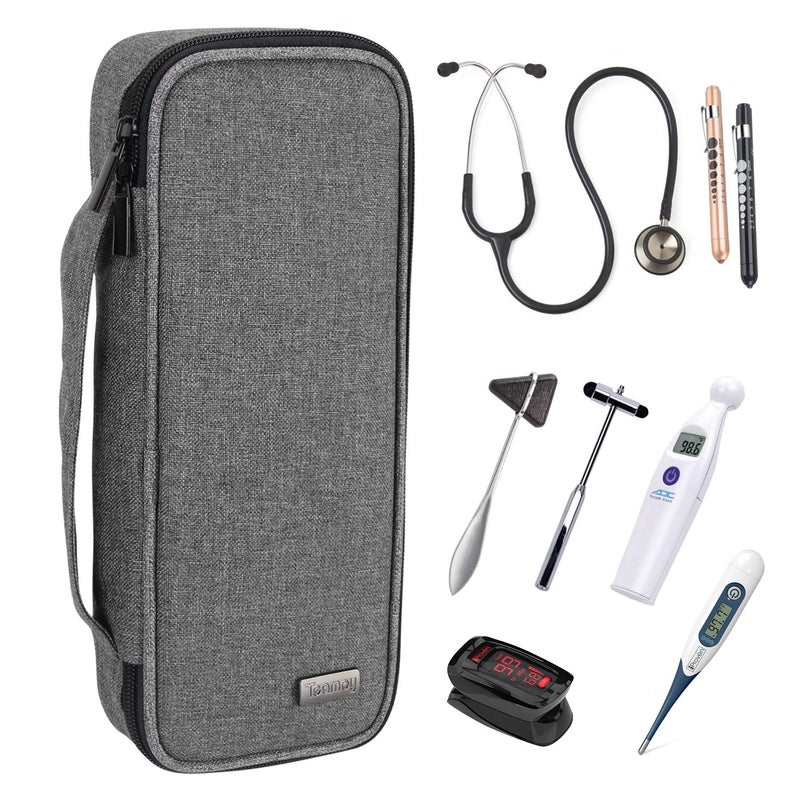 Teamoy Stethoscope Case Compatible with 3M Littmann, ADC, Omron Stethoscope, Stethoscope Carrying Case Travel Bag for Nurse Accessories, Gray - Image 1